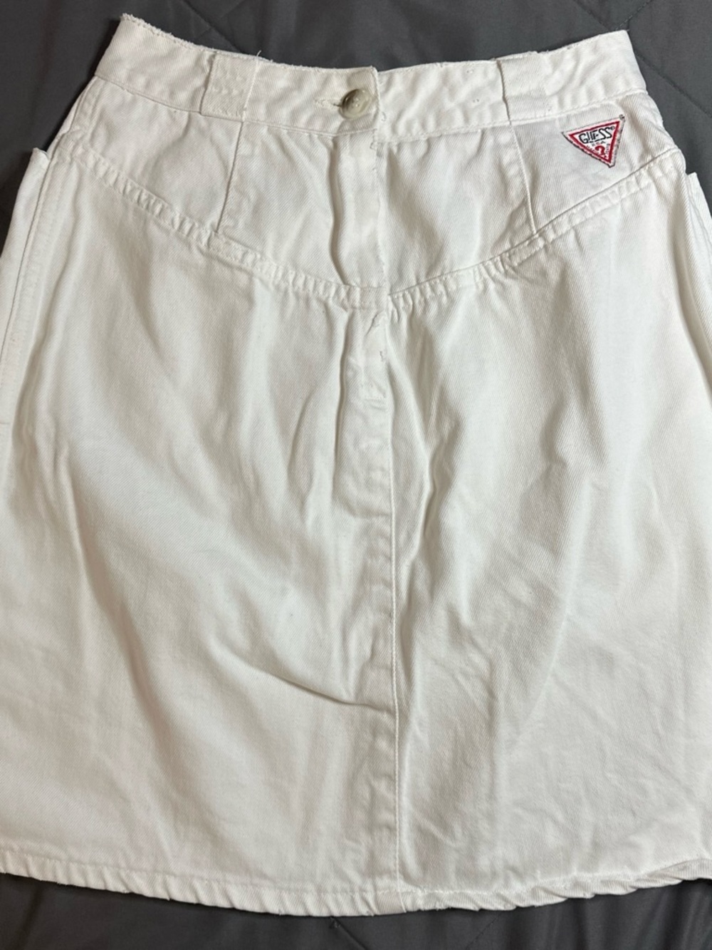 GUESS White Denim Skirt with Georges Marciano Label